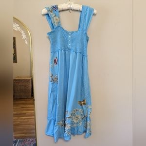 HTF Johnny Was smocked dress